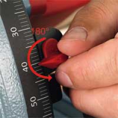 С шиной или без – указатель глубины всегда будет показывать точную глубину пропила, установленную простым поворотом рукоятки.